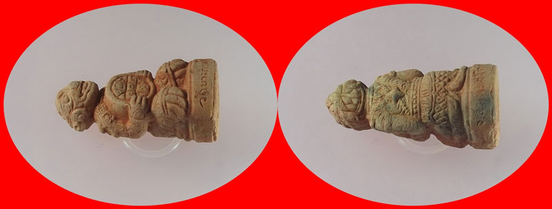 หนุมานอุ้มดวง เนื้อดินเผา วัดบางกะพ้อม อ.อัมพวา จ.สมุทรสงคราม 