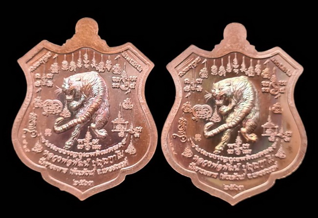 เคาะแรกแดง..พยัคฆ์เจ้าพระยา ๒๕๖๓..ทองแดงมันปูลงยา ๒ เหรียญ..ล.พ.พัฒน์ วัดห้วยด้วน จ.นครสวรรค์