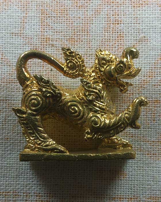 สิงห์มหาอำนาจ รุ่นบูชาครู หลวงพ่อเปิ่น วัดบางพระ จ.นครปฐม (จารมือ)