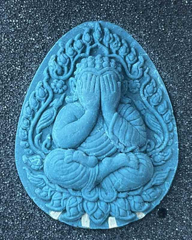 หลวงปู่อิ่ม ปญฺญาวฺโธ วัดทุ่งนาใหม่ จ.นครศรีธรรมราช ปิดตาพุทธศิลป์ ตะกรุดเงิน 4 ดอก ฝังหัวนะโม