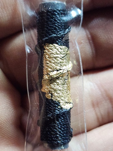 วัดกำแพงแสน นครปฐม ตะกรุดโทน อุดผงพุทธคุณ หลวงปู่แผ้ว ปวโร  ปี 2550