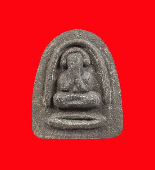 พระปิดตาหลังยันต์กระบองไขว้ หลวงพ่อพูนทรัพย์ ปี 2529 เนื้อผงคลุกรัก วัดอ่างศิลา+ บัตรรับรอง สวยเดิมๆ