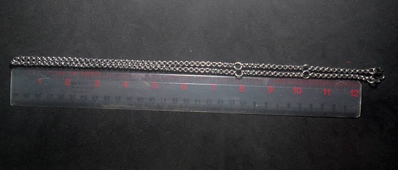 สร้อยคอแสตนเลสงานเก่า ยาวตลอดเส้น 24 นิ้ว คล้องพระ 5องค์