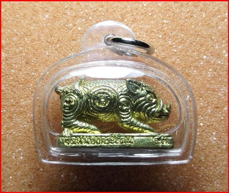 ขุนโดด เขี้ยวเงิน (หมู) หลวงพ่ออ้วน วัดหนองกระโดน เนื้อทองเหลือง ปี 2553 สุดยอดคงกระพัน