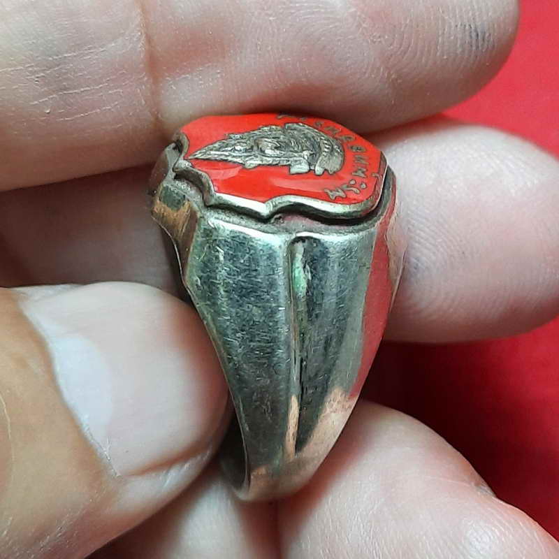 พระพุทธชินราชลงยาสีแดง หลวงพ่อสว่าง วัดท่าพุทรา ปลุกเสก ปี 2517ท้องวงเบอร์59....1500