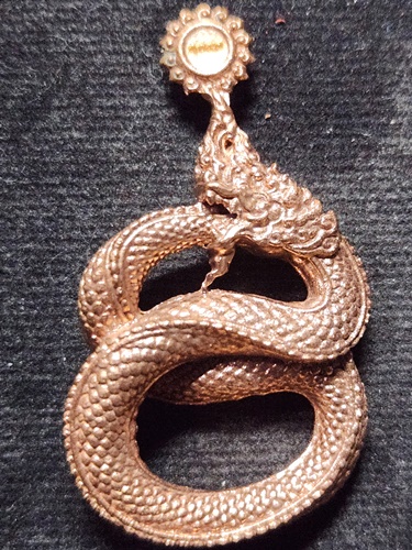 วัดไตรมิตร จ.นครพนม รูปหล่อนาคบาศเลข 8 นาคบาศพญาศรีสัตตนาคราช คุ้มดวง ร่ำรวย ปี๖๐ 