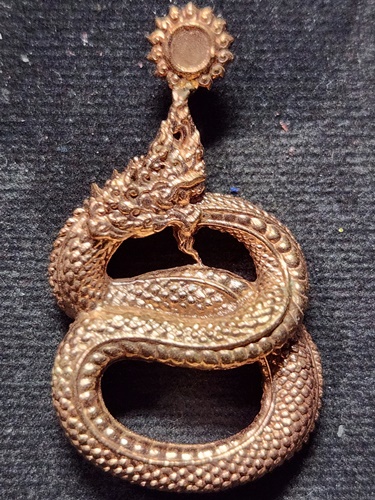 วัดไตรมิตร จ.นครพนม รูปหล่อนาคบาศเลข 8 นาคบาศพญาศรีสัตตนาคราช คุ้มดวง ร่ำรวย ปี๖๐ 