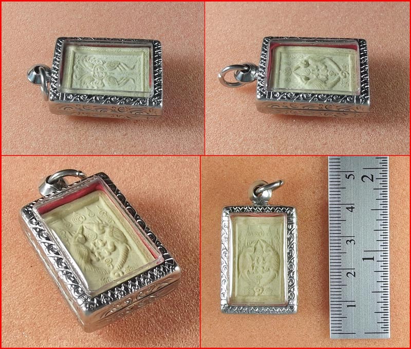 เทพจำแลงภมร หลังสาริกาคู่ ครูบากฤษณะ อินทวัณโณ สำนักสงฆ์เวฬุวัน จ.นครราชสีมา เนื้อผงพุทธคุณ-1