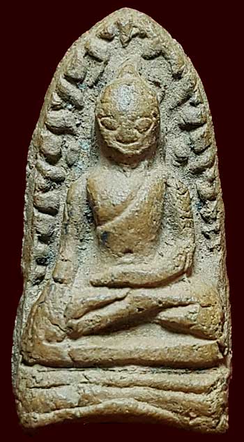 *พระรอด เนื้อดินเผา อุดเส้นเกศา*