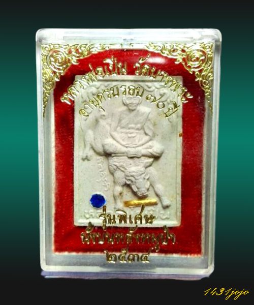 พระผงพิมพ์นั่งหมูป่าพิมพ์กรรมการ รุ่นแรก ตะกรุดทองฝังพลอยหลวงพ่อเปิ่น วัดบางพระ ปี 2534