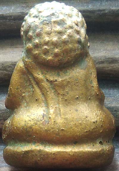 *พระสังกัจจายน์ลอยองค์ เนื้อดินเผาทาทองบรอนซ์ หลวงพ่อกวย วัดโฆษิตาราม ชัยนาท*