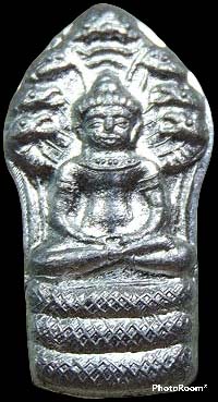 *นาคปรกใบมะขาม รุ่นแรก ปี๒๕๕๗ เจ้าคุณเที่ยง วัดระฆังฯ เนื้ออลูมิเนียม(ขาปิ่นโต)*