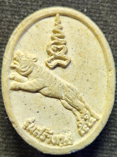 วัดบางบ่อ จังหวัดสมุทรปราการ  พระผงรูปเหมือนหลังเสือ  หลวงพ่อชาญ  รุ่นสร้างกุฏิ 2555