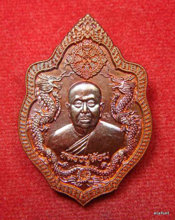 เหรียญมังกรคู่ หลวงปู่ล้อม วัดป่าเมตตาธรรม ร้อยเอ็ด กล่องเดิม