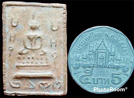 *พิมพ์สมาธิ ข้างยันต์ ฐานพ.ศ.๒๔๗๓ เนื้อดินเผา หลวงพ่อพ่วง วัดกก บางขุนเทียน ฝั่งธนฯ*