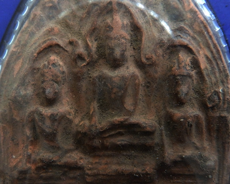 พระเนื้อดินพิมพ์พระโมคลา สารีบุตร หลวงพ่อน้อย วัดธรรมศาลา ปี 2505-06