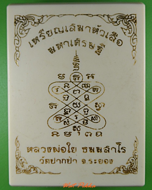 เหรียญเสมาหัวเสือหลวงพ่อใย วัดปากป่า ระยอง .5523.