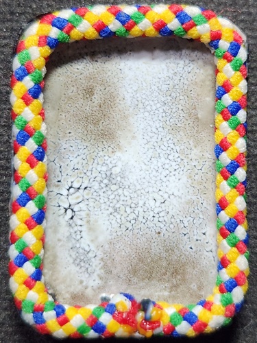 วัดแก้วเจริญ จ.สมุทรสงคราม    ล็อกเก็ต หลวงพ่อหยอด  หลังไหม 5 สี 