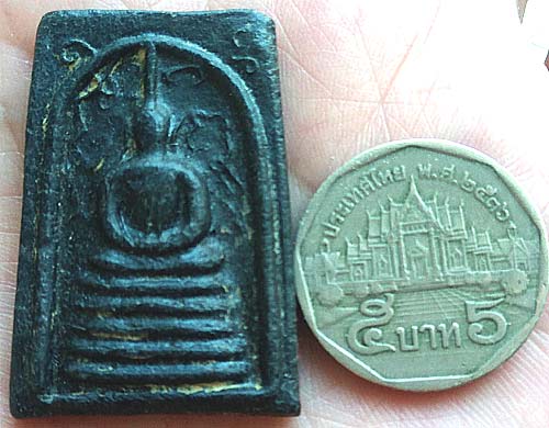 *สมเด็จฯ ข้างยันต์ หลังปั๊ม หลวงปู่รอด วัดขวิด นนทบุรี เนื้อใบลาน*