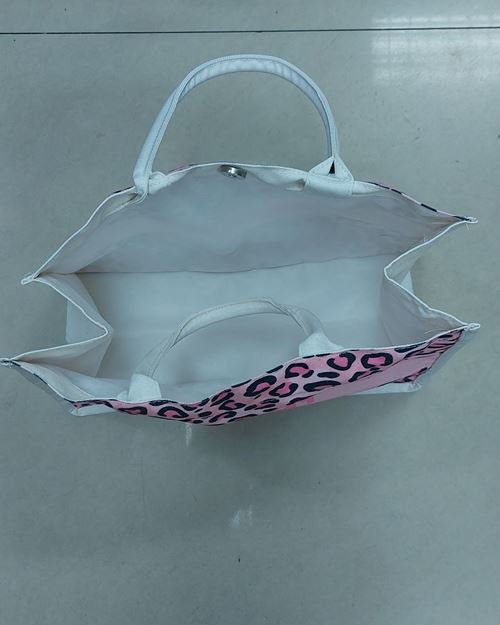 (ปิด59-) กระเป๋าหิ้วผ้าพิมพ์ลาย จากธนาคารออมสิน สูง11xกว้าง13.5นิ้ว (สภาพไม่ได้ใช้)