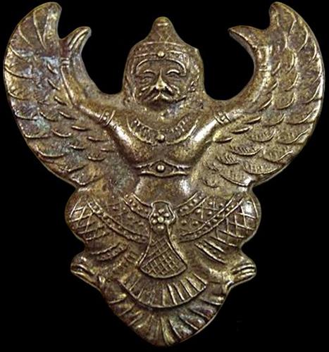 "เคาะเดียว" ครุฑเนื้อโลหะ อาจารย์แดง วัดป้อมรามัญ จ อยุธยา 