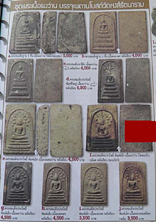 สมเด็จวังเดิมพิมพ์ปรกโพธิ์ พิมพ์เล็ก เนื้อผงว่านปิดทองในพิมพ์หลังเรียบ กรุเพดานโบสถ์ วัดหงษ์รัตนาราม