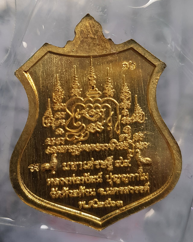 เหรียญมหาเศรษฐี99 หลวงพ่อพัฒน์ วัดห้วยด้วน ปี 2563 เนื้อทองทิพย์ลงยา 3 สี เขียว เหลือง แดง