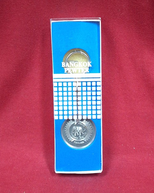 (ปิด49-) พวงกุญแจรูปช้าง Bangkok Pewter (สภาพไม่ได้ใช้)