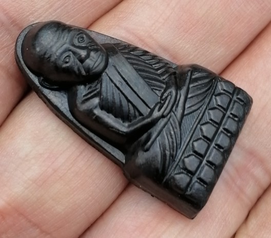 หลวงปู่ทวด วัดช้างให้ ปี 2508 พิมพ์หน้าวานร เนื้อทองแดงรมดำ จ.ปัตตานี เคาะเดียว(5)  