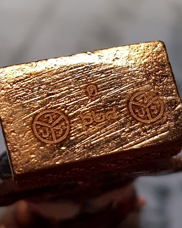 รูปหล่อท้าวเวสสุวรรณ ยกฐานะ ทองนำโชค หลวงพ่อทอง วัดบ้านไร่ เนื้อทองแดงลงยา 3 สี พร้อมกล่องเดิม