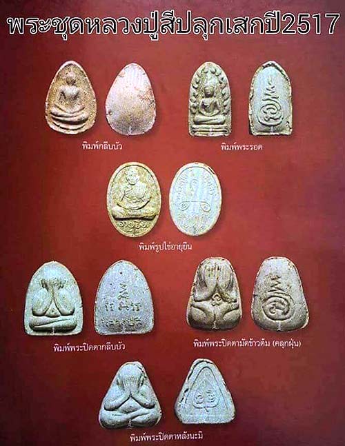 *พิมพ์กลีบบัวสมาธิ เนื้อผง หลวงปู่สี วัดเขาถ้ำบุญนาค นครสวรรค์ ปี๒๕๑๗*