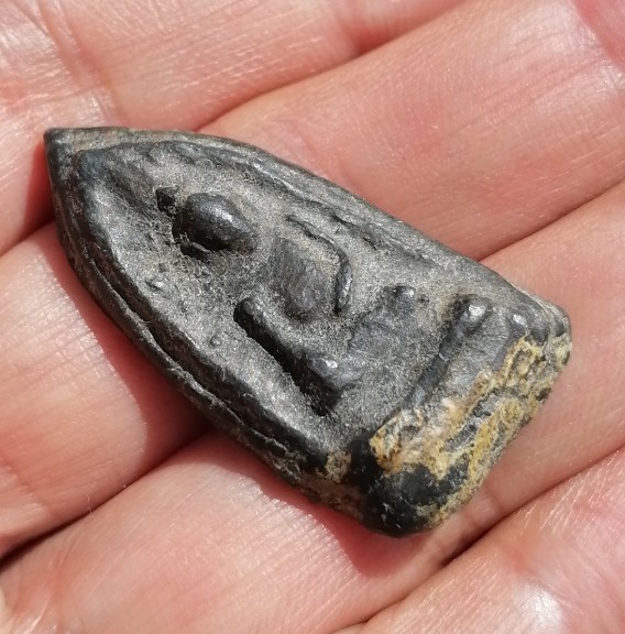 พระสรรค์นั่งไหล่ยก​ เนื้อชินเงิน​ หลวงพ่อกวย​ วัดโฆสิตาราม​ จ.ชัยนาท​ ยุคต้น​ หายาก​ เคาะเดียว     