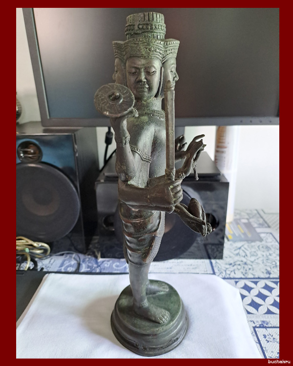 พระพรหมขนาดบูชา เนื้อสัมฤทธิ์ศิลา รุ่นมหาปรารถนา ปี 2548 ศิลปะขอมบายน หลวงปู่หงษ์ สุสานทุ่งมน 