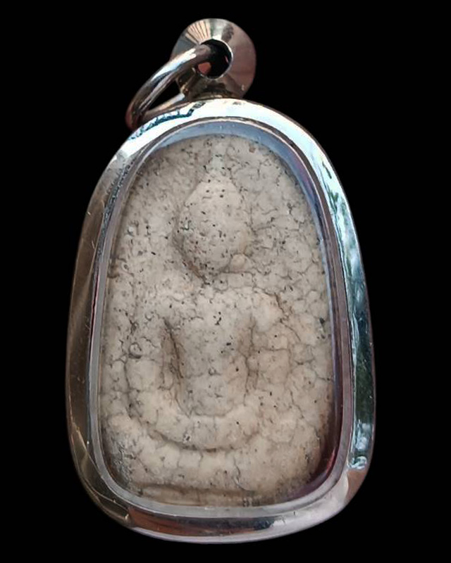 พระเนื้อผงพิมพ์วัดพลับ+ตลับเสตนเลส 2 หน้า พระบ้านเก่าเก็บหลายสิบปีไม่ทราบเกจิท่านใดสร้าง