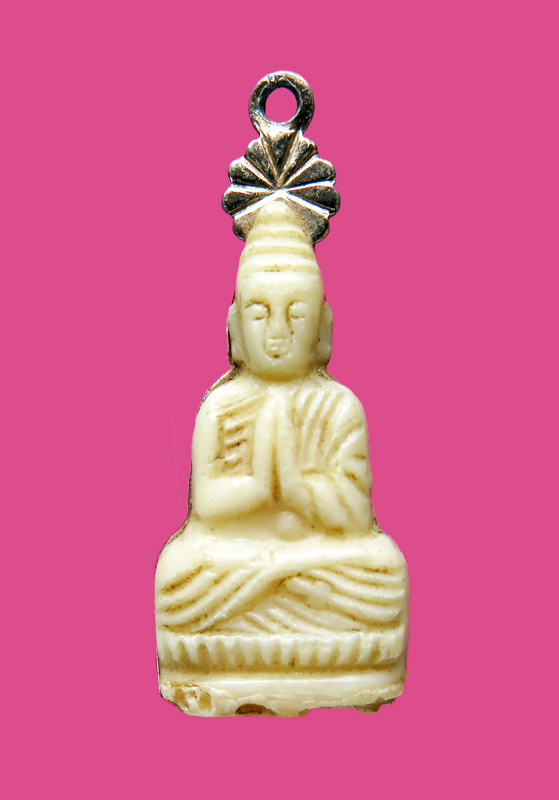 พระพุทธมือพนม 2 หน้า เนื้อพลาสติก เก่า