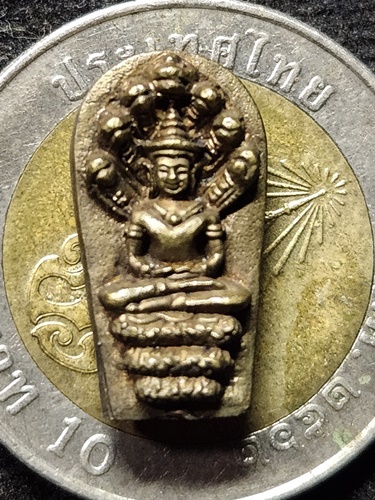 วัดเนินตามาก จ.ชลบุรี พระนาคปรกใบมะขาม  หลวงปู่ม่น วัดเนินตามาก  รุ่นลายเซ็นต์ 2536