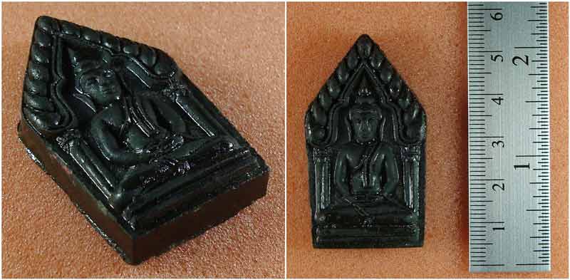 พระขุนแผนยอดขุนพล รุ่นแรก หลวงปู่นิเวศน์ วัดทุ่งกระเจ็ด จ.สุพรรณบุรี เนื้อสีดำองค์ครู ปี 2549