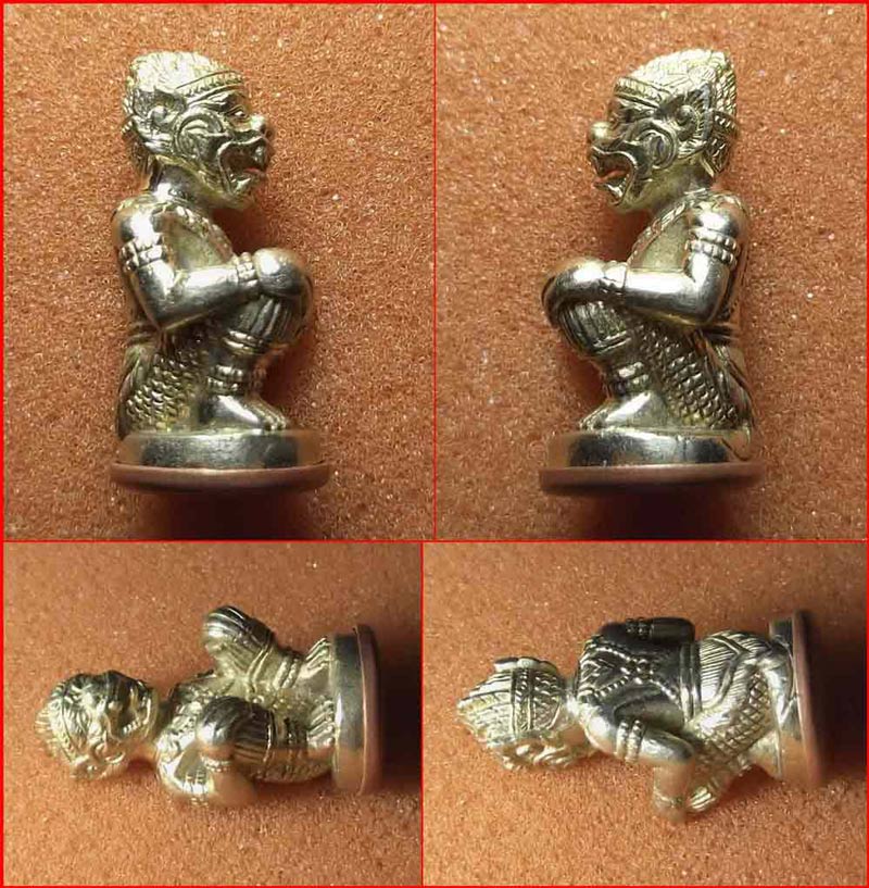 หนุมานทรงฤทธิ์เรืองเดช หลวงปู่คำบุ วัดกุดชมภู เนื้อรัตนขาวพิเศษก้นทองแดง อุดผงพุทธคุณ