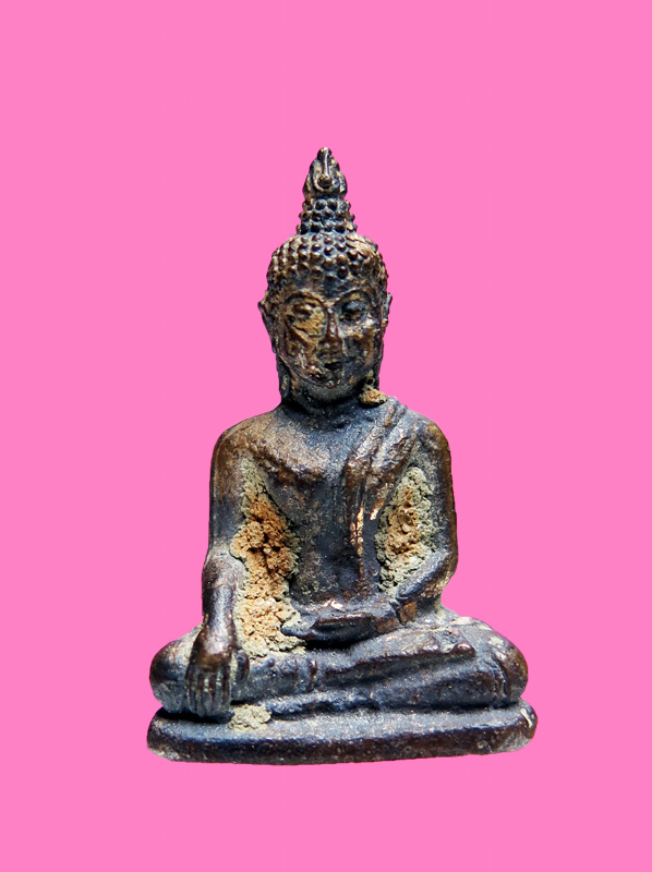 พระพุทธ หล่อโบราณ เนื้อทองผสม ตอกโค๊ต