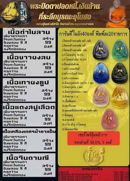 พระปิดตาเงินล้าน รุ่นที่ระลึกบูรณะอุโบสถ หลวงปู่นงค์ วัดบางน้ำชน ( ศิษย์หลวงปู่โต๊ะ ) จ.กรุงเทพฯ