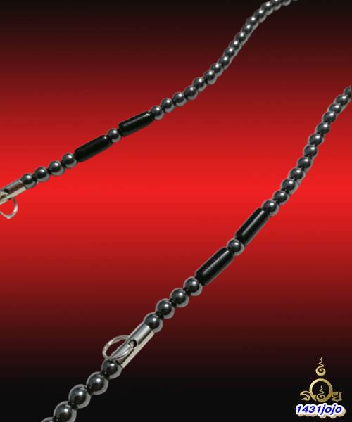 สร้อยคอหินแร่ ขนาด 6 มม. ห้อยพระได้ 3 องค์ ความยาว 24 นิ้ว สวมหัวได้