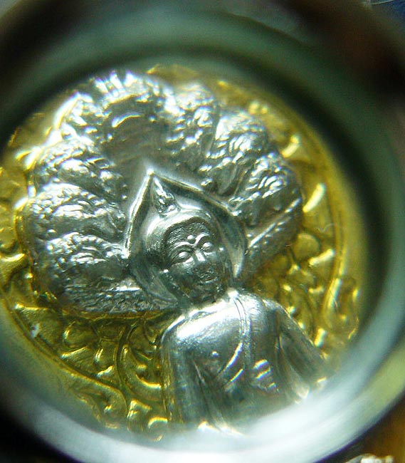 T6 พระพุทธมุจจลินท์รักษ์ธนทวี รุ่น "มุจจลินท์มหาโภคทรัพย์"เนื้อฝาบาตร หน้ากากเงิน