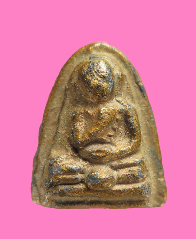 พระผงรูปเหมือน เกจิ ลงทองบอล์น เก่า