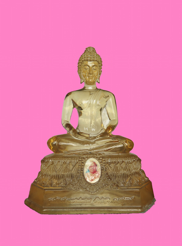 พระบูชา 3 นิ้ว ศูนย์ศิษย์หลวงพ่อปาน วัดท่าซุง เนื้อเรซิ่น สี น้ำผึ้ง