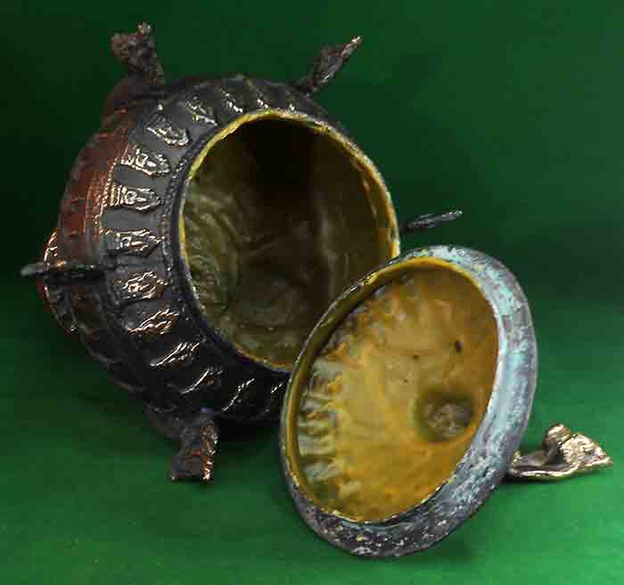 ขันบาตรน้ำมนต์เก่าโบราณ ฝากนาคปรกเนื้อสัมฤทธิ์