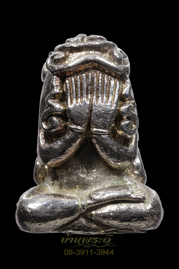 พระกริ่งปิดตามหาลาภ หลวงพ่อเกษม เขมโก เนื้อนวโลหะชุบนิเกิ้ล สร้างเพียง 500 องค์ ปี 2518 กล่องเดิม