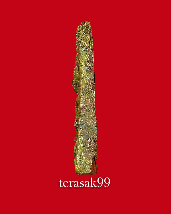 พระนางพญา พิมพ์ฐานบัวชั้นเดียว(นางสั้น) หลวงพ่อภักตร์ วัดบึงทองหลาง บางกะปิ เนื้อทองผสม ปี2485 (2)