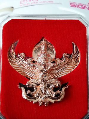 พญาเศวตโลหิต คชปักษา(พญาครุฑหน้าช้าง) รุ่นแรก พระครูสมุห์หาญ ปัญญาธโร เนื้อกะไหล่นากแจกในพิธีสวยเดิม