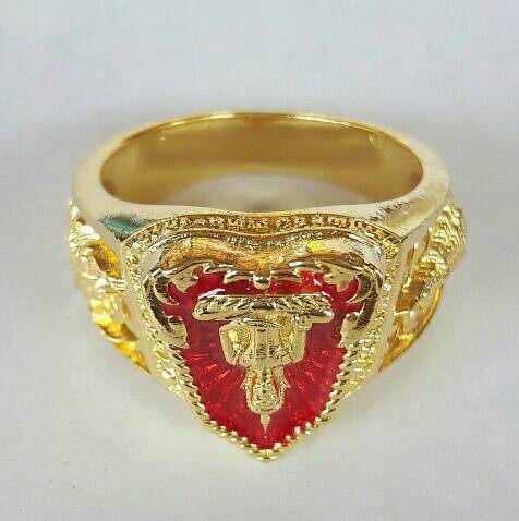 แหวนหลวงพ่อพระใส เพิ่มบารมี ลงยาแดง ขนาดเบอร์ 64 เคาะเดียว