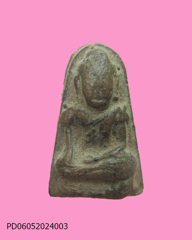 พระเนื้อดิน พิมพ์อู่ทอง หลังมีชฎา ยันต์เฑาะว์